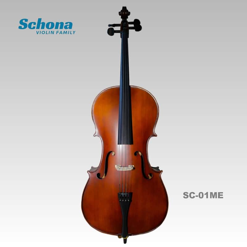SCHONA SC-01ME - Matte Finish Solid Wood Handmade Cello with Spruce Top Maple Back/Sides 4/4 Sizey Level Exam Cello for Beginners image 1