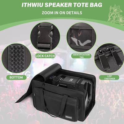 Ithwiu Speaker Bag 12" Weather-Resistant PA Case w/ Foam Padding & Zippers image 5