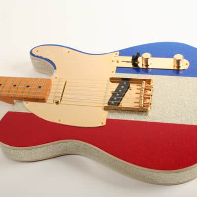 Fender Buck Owens Telecaster Maple Fingerboard Red Silver and Blue Sparkle MX24059251 image 10