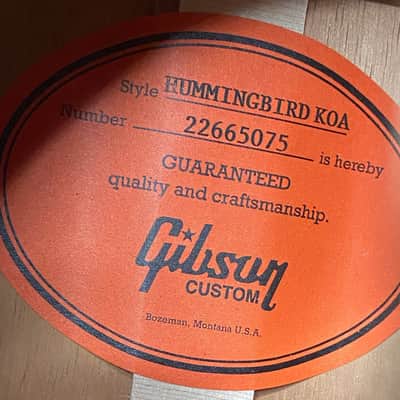 Gibson Custom Shop Hummingbird Koa/Carpathian Spruce Acoustic-Electric Guitar - Honeyburst - 4.65 lbs - G06299 image 8