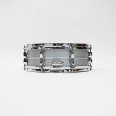 LUDWIG  B/O BADGE ACROLITE SNARE DRUM 14" x 5" No. 3076089 1970s - Matt Aluminium image 4