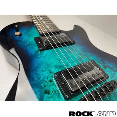 Schecter Solo II Standard Ocean Blue Burst Burl image 9