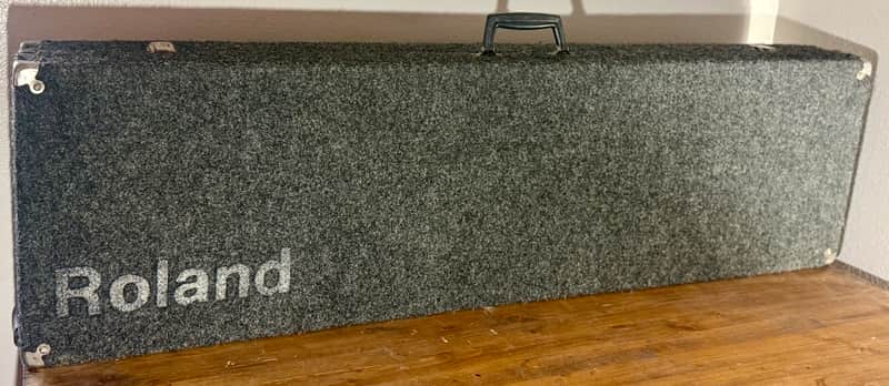 Roland Vintage Flight Road Case for DJ Synth Keyboard 1980’s Grey Carpeted Solid Wood image 1