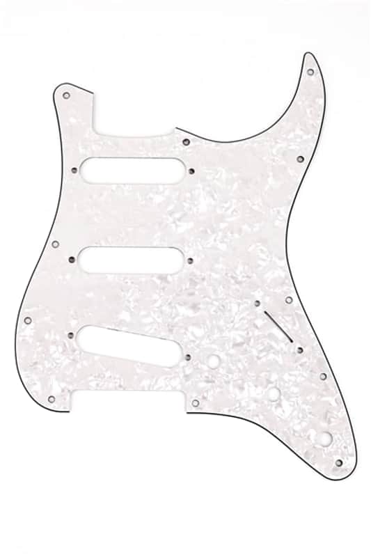Fender Pickguard Stratocaster S/S/S 11-Hole Mount White Pearl 4-Ply image 1