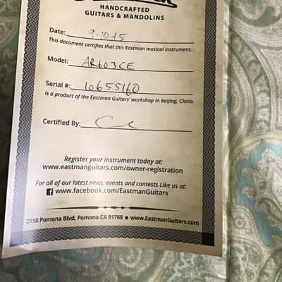 Eastman AR603CE-15 Archtop with Rosewood fretboard 2015 Classic image 6