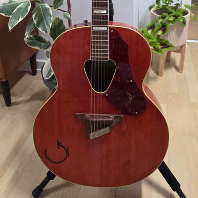 1954 Gretsch 6022 Rancher Jumbo Flat Top Western Orange Early 50s American Vintage 1950's USA G6022 Original Case G Brand Steer Logo Piezo Acoustic-Electric Guitar Spruce Maple Body Country Western Inlays Brazilian Rosewood image 12