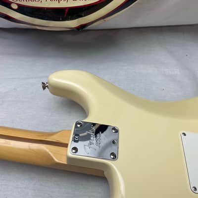 Fender American Standard Stratocaster Guitar with Lace Sensor pickups + Case 2005 - Buttercream or Honey Blonde or Yellow White / Maple neck image 19