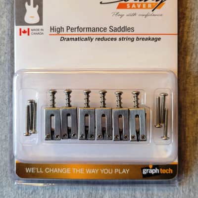 Graph Tech PG-8000-00 String Saver Classics 2-1/16" Strat / Tele Style Saddles - Brushed Steel image 1