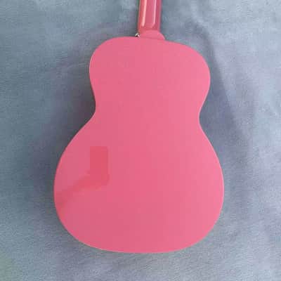 Pink 36 Inch Luna Folk Acoustic Guitar, Spruce Top Body, Mahogany Neck image 12