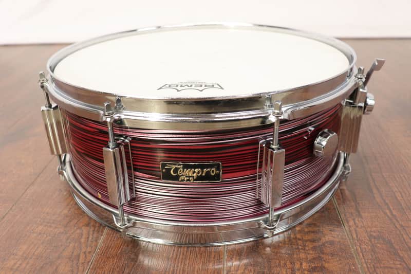 Tempro Pro 5.5x14" Snare Drum Red Strata MIJ Vintage 1970's image 1