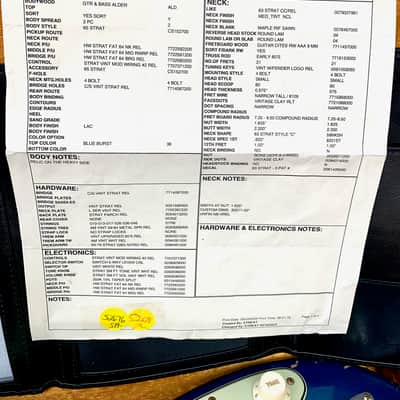 Fender Stratocaster 64 L-Series Heavy Relic Custom Shop 2025 Blue Burst image 23