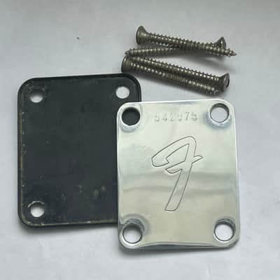 1974 Fender 4 Bolt Neck Plate for Telecaster / Precision Bass / Mustang - Chrome image 4