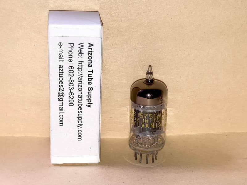 1957 Sylvania 5751WA 5751 Black Plate Triple Mica Tube, Tested image 1