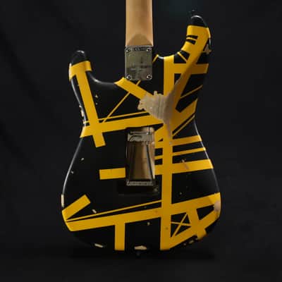 EVH Striped Series Frankenstein Frankie Electric Guitar - Black with Yellow Stripes, Relic 103 image 5