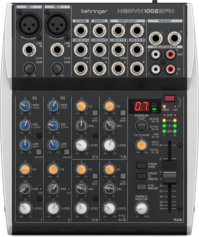 Behringer Xenyx 1002SFX 10-channel Analog Streaming Mixer (1002SFXd4) image 1