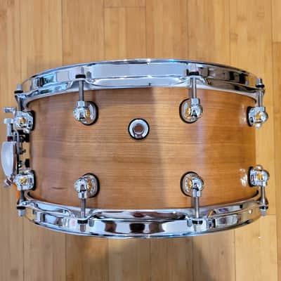 Snares - Pearl 6.5x14 Music City Custom Solid Cherry Snare Drum (Natural Hand Rubbed Finish) image 5