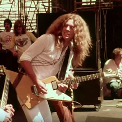 Lynyrd Skynyrd Allen Collins Natural Guitar Replica Miniature Collectible image 1