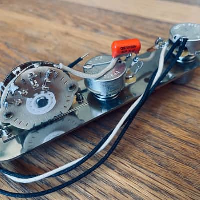 Fender Telecaster REVERSE Wiring Harness 500k CTS .022 Orange Drop Treble Bleed-NO PLATE image 3