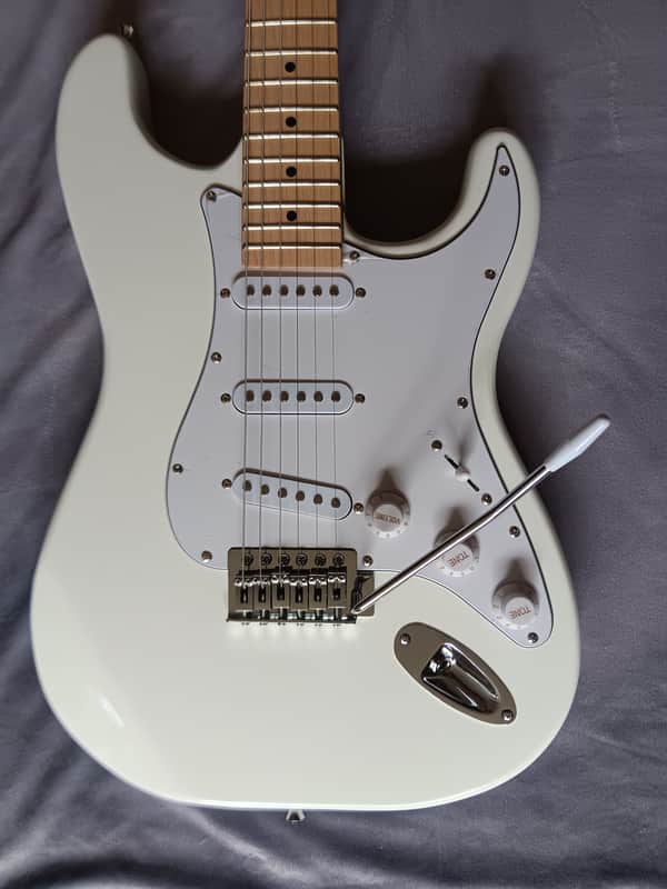 Stratocaster Style Electric Guitar, Custom White on White image 1