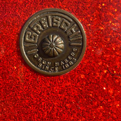 1960s Gretsch 9x13 Tom Single Drum Round Badge 6-Ply Tangerine Sparkle image 8