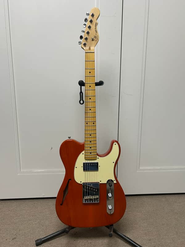 G&L Tribute Series ASAT Classic Bluesboy Semi-Hollow Electric Guitar w/Maple Fretboard - Clear Orange image 1