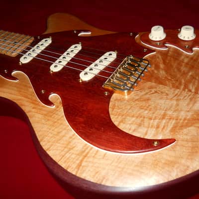 Custom Hand-Built  Purpleheart and Flame Maple "Sollow-Body" Guitar image 5