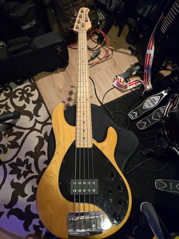 Sterling StingRay Ray35 string bass -- Natural Ash image 1