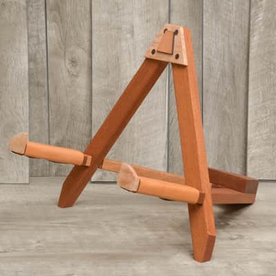 Acoustic Guitar Stand, Wooden Guitar Stand, Mahogany and figured maple Boutique guitar stand image 2