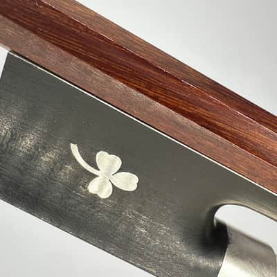 Shamrock design- silver mounted 4/4 cello bow image 5