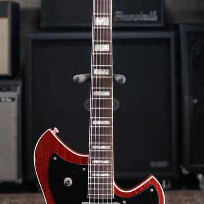 Novo Custom Miris P2 Semi-Hollow Electric Guitar - Faded Sparkling Burgundy with Gig Bag image 5