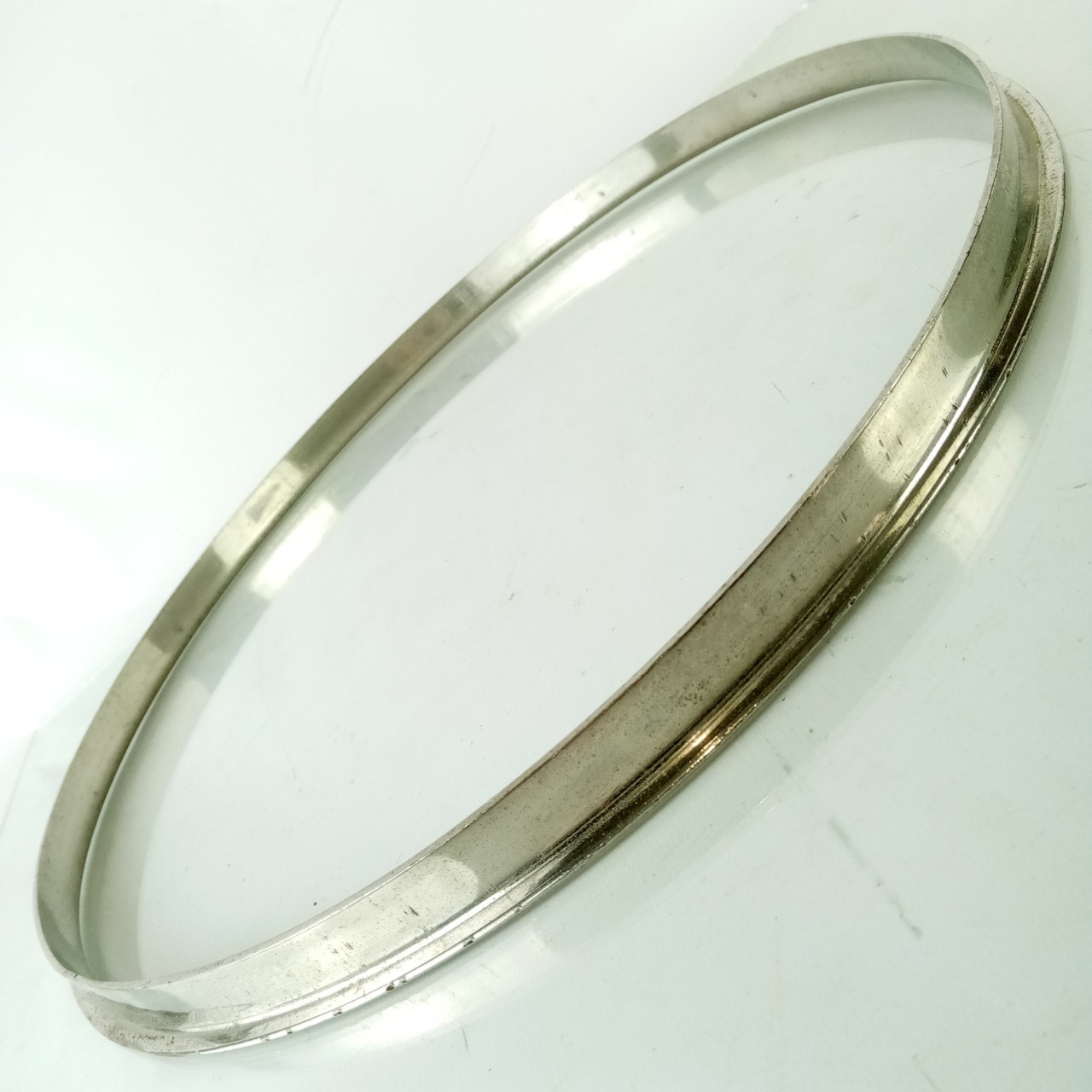 Slingerland 15"NOB Snare Drum Batter Single-Flange Rim/Hoop Nickel-Brass Tom USA — main photograph
