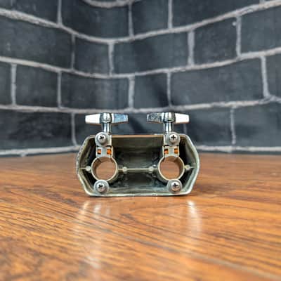 CB SP Series Bass Drum Double Mount – 5/8" Tom Arm Fit – 1 3/4" × 2 5/8" Hole Spacing – Chrome Hardware – Light Wear – Solid Mounting Solution image 6