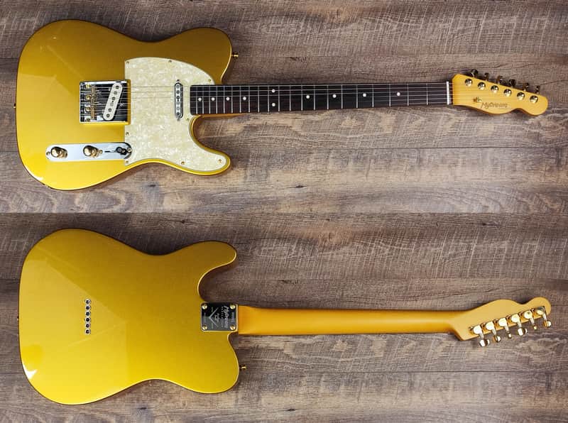 MyDream Partcaster Custom Built - Gold Telecaster Quarter Pound Quarter Sawn image 1