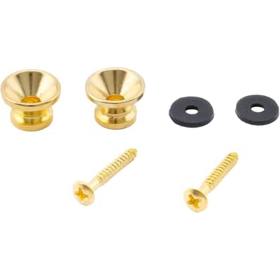 Two Gold End Pins Acoustic Electric Guitar Strap Buttons 14mm image 1