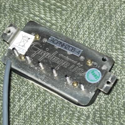 ONE new old stock very near A+ Epiphone ACPNHZCB-4 Alnico Classic Pro Bridge Humbucker, Zebra, 8.1k - Alnico V, solder connection, 4 conductor + screws & springs (from 2023) part of Epiphone's Pro Series Line of Humbuckers (which is called ProBUCKER) image 22