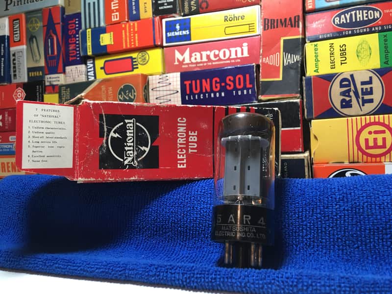 1x VintageNOS Matsu/Mullard 5AR4 GZ34 Rectifier Tube /Rare 1960s Panasonic /Several in Stock /BoxedClassic /AudiophileWarmth MusicalTone image 1