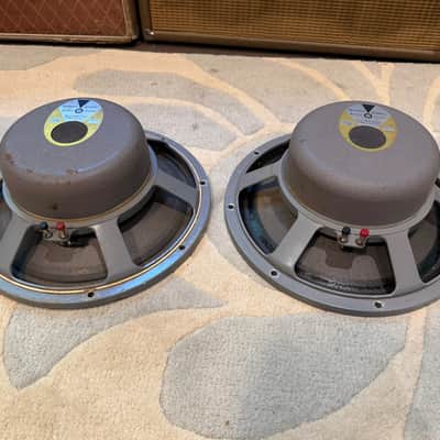 Pair Vintage 1960s Fender JBL D120F 12" 8 ohm guitar amp speakers image 6