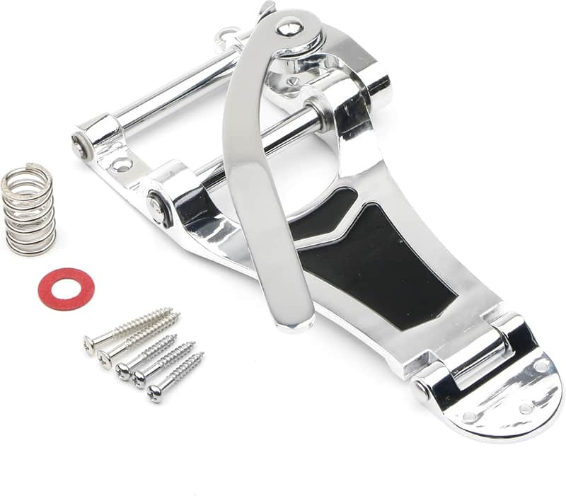 Electric Guitar Vibrato Tremolo Bridge Tailpiece Big Rocking Rod Pulling String Board for LP, ETC Chrome image 1