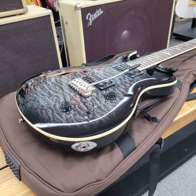 PRS SE Custom 22 Semi-Hollow with Gigbag- Charcoal Burst image 3
