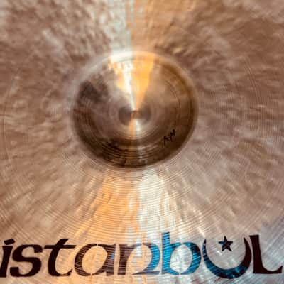 Vintage 1980s Istanbul Pre Split Stencil Logo 24” Ride Cymbal 4000g, with rivets image 7