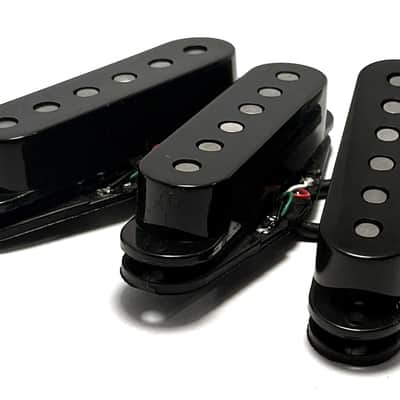 DFG Incogs SSS Style Modern Strat AlNiCo Humbucking Pickups in Single Coil Size ~ Set of Three 4-Wire Pickups, Black Cover image 3