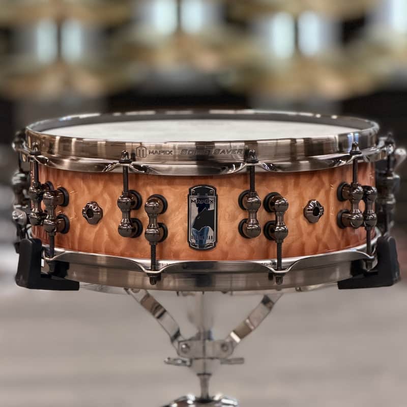 MAPEX BPDLMH4460LPW BLACK PANTHER DESIGN LAB VERSATUS 14X4.58" SNARE DRUM PEACH BURL BURST image 1