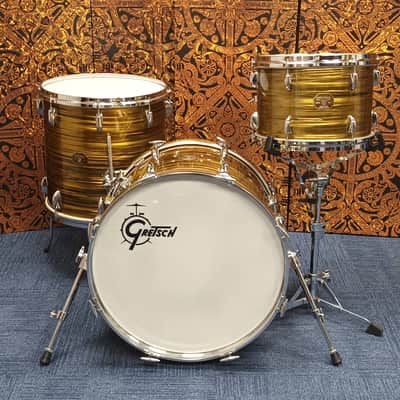 Gretsch 70s Stop Sign Shell Pack in Gold Ripple- 20″,16″ & 13″ image 2
