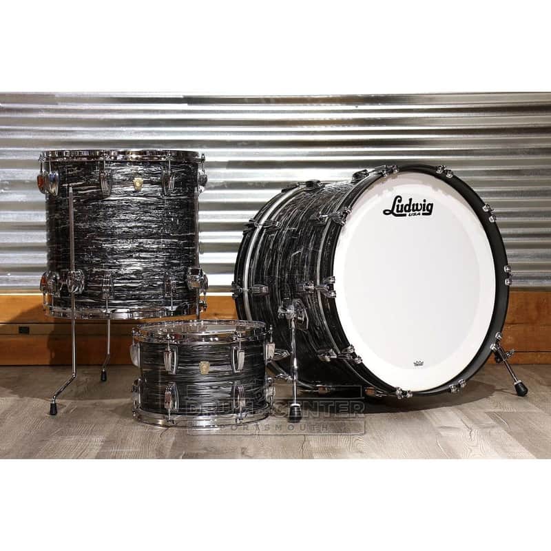 Ludwig Classic Maple 3pc 22/12/16 Drum Set Vintage Black Oyster image 1