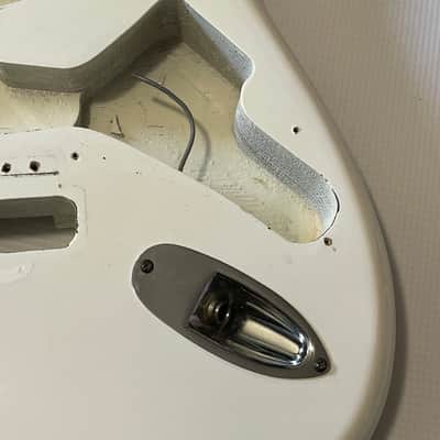 1980's Korean Kramer ZX30 White Stratocaster Plywood Guitar Body 2 Post Tremolo image 5