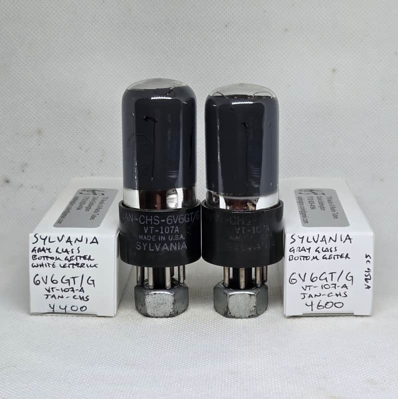 Sylvania JAN 6V6GT/G VT-107-A Well Matched (4.3%) Pair NOS 6V6 VT107 image 1
