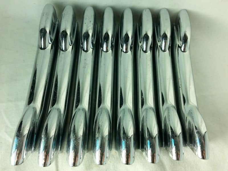 *Premier 8x Bass Drum Lugs Diamond Chrome Vintage 70s England 2-Hole Marching* image 1