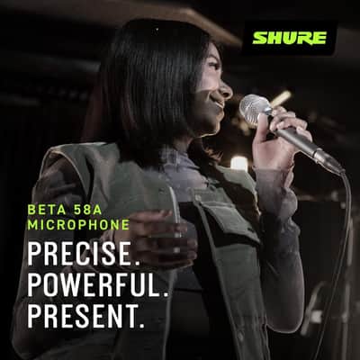 Shure BETA 58A Vocal Microphone - Single Element Supercardioid Dynamic Mic for Stage and Studio, Includes A25D Adjustable Stand Adapter, 5/8” to 3/8” (Euro) Thread Adapter and Storage Bag image 4