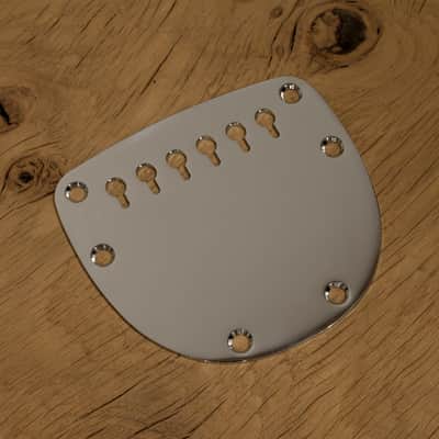 HERAD Fender/Squier Bass VI Hardtail Conversion Plate. Regular Break Angle. Mirror Polished Chrome Plated. image 7