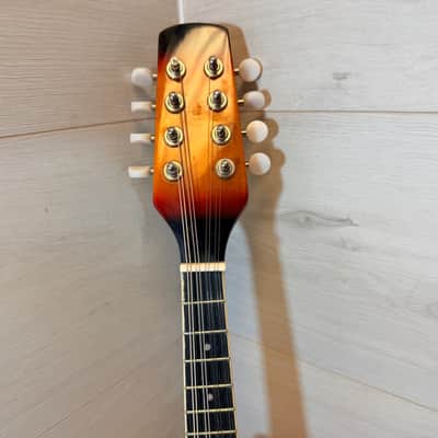 Unknown Vintage-Style A-Style 8-String Mandolin Sunburst w/ Hardshell Case image 2